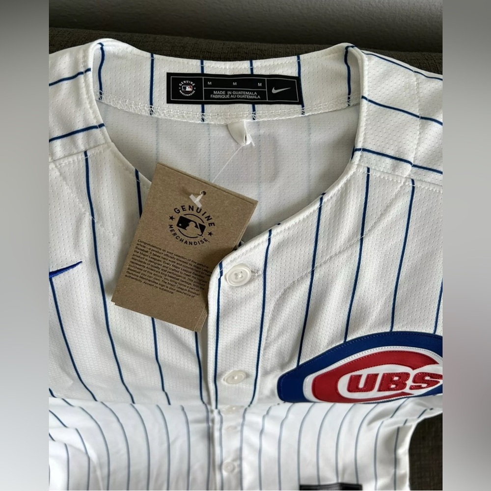 Nike Authentic Pinstripe Chicago Cubs Kyle Tucker #30 MLB Jersey Men’s Sz M - Picture 5 of 8